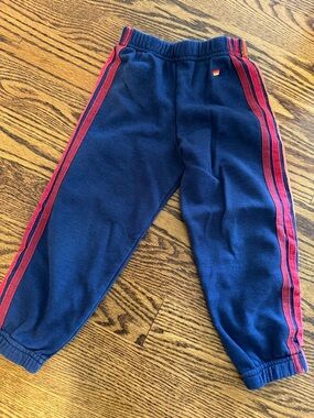 Aviator Nation Navy Sweatpants with Red Side Stripes - kids size 6